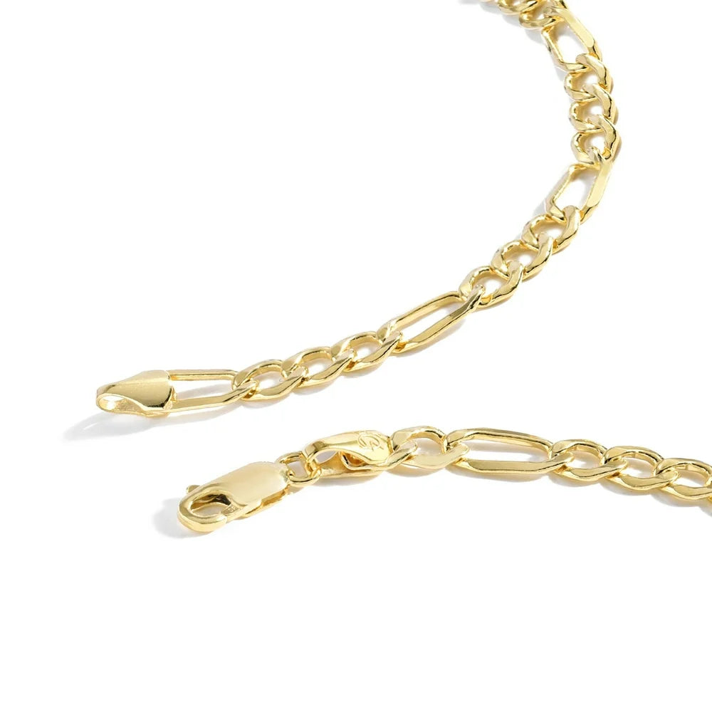 Gold Chain Necklace Collection - 14K Solid Yellow Gold Filled Figaro Chain Necklaces for Women and Men with Different Sizes (2.8Mm, 3.7Mm, 4.7Mm, 5.6Mm)