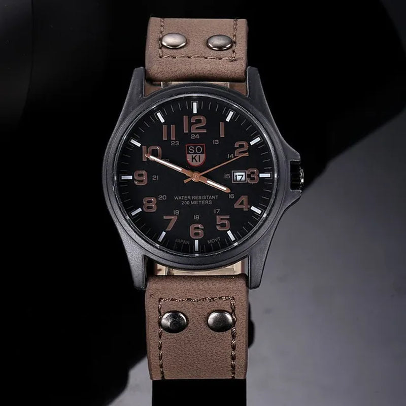 Casual Leather Strap Number Dial Quartz Wristwatch Fashion Men Watches for Man Simple Sport Style Male Clock Relogio Masculino