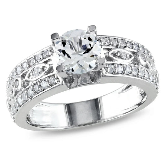 Miabella Women'S 1-7/8 Carat T.G.W. Created White Sapphire Filigree Engagement Ring in Sterling Silver