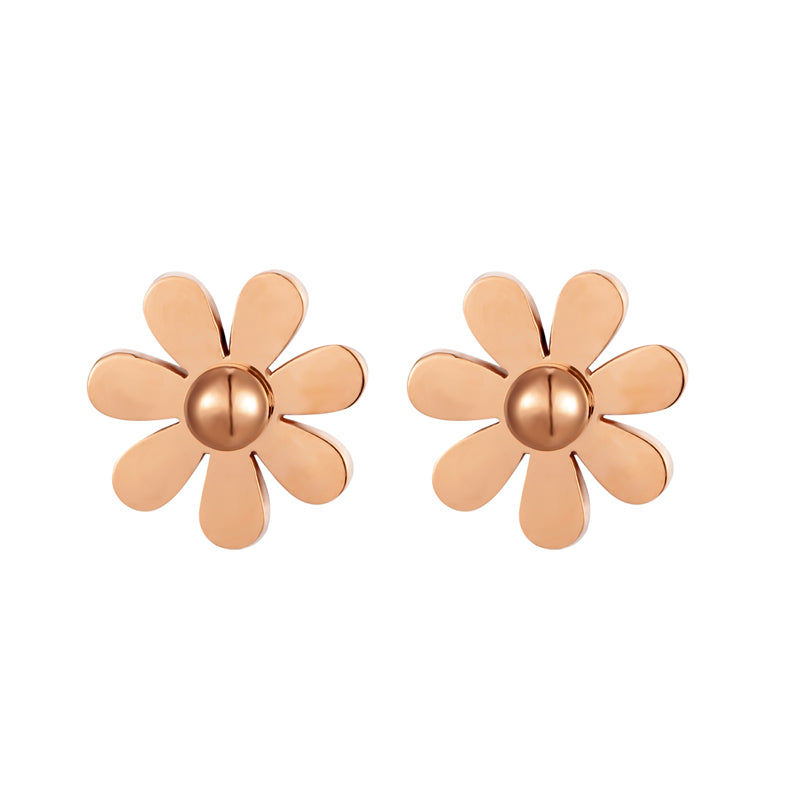 Cute Daisy Stud Earring for Women and Girl Stainless Steel Gold Color High Quality Jewelry Earring Wholesale