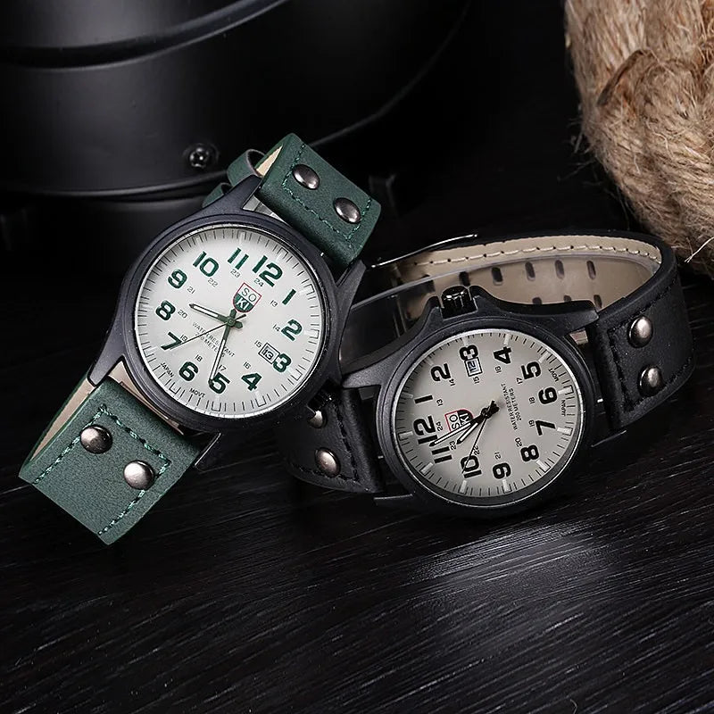 Casual Leather Strap Number Dial Quartz Wristwatch Fashion Men Watches for Man Simple Sport Style Male Clock Relogio Masculino