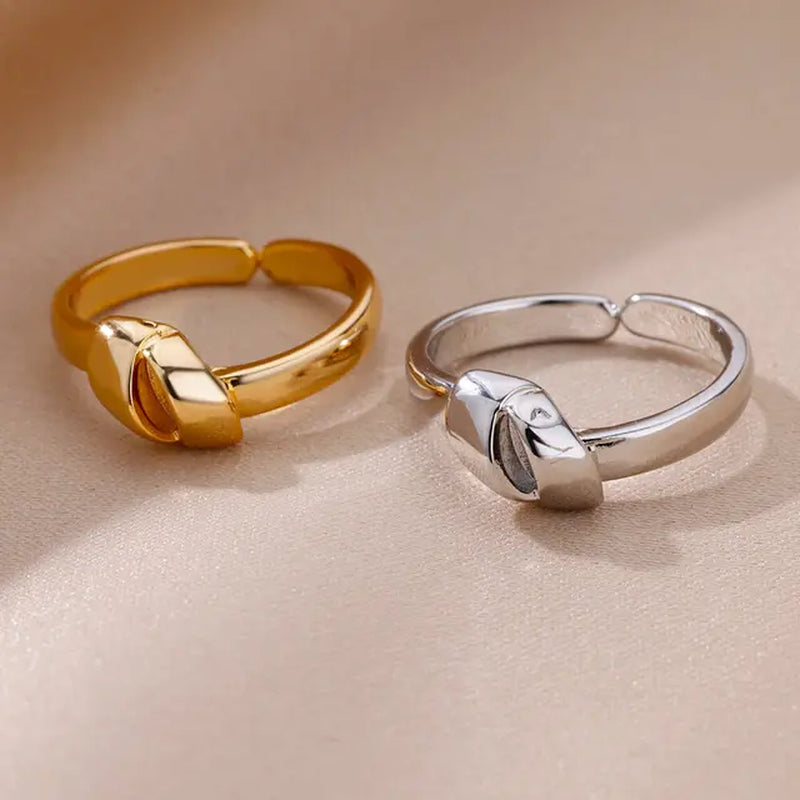 Stainless Steel Rings for Women Gold Plated Adjustable Couple Ring New Accessories Aesthetic Jewelry Free Shipping Anillos Mujer