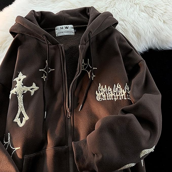 Cross Embroidery Hoodie