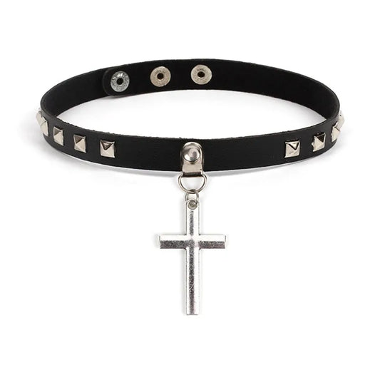 Leather Cross Necklace