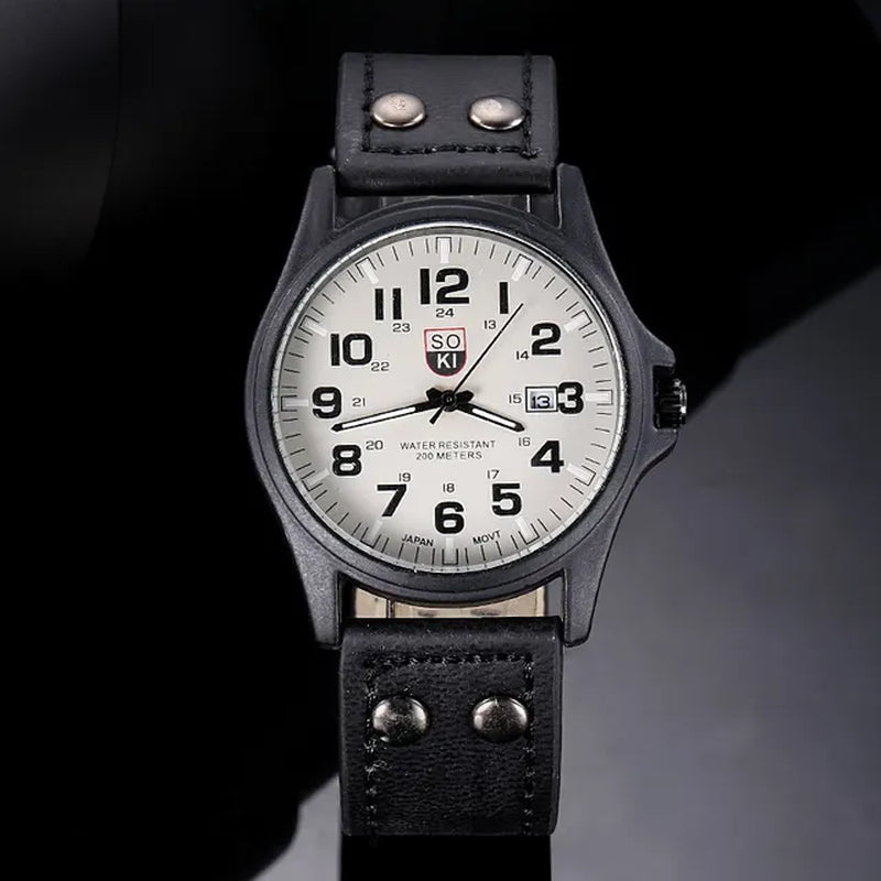 Casual Leather Strap Number Dial Quartz Wristwatch Fashion Men Watches for Man Simple Sport Style Male Clock Relogio Masculino