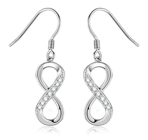 Elegance S925 Sterling Silver Infinity Loop Earrings